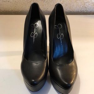 Jessica Simpson black platform heels